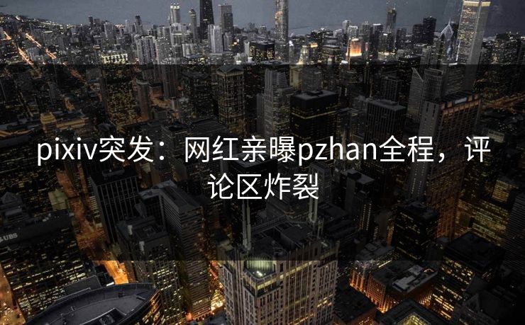 pixiv突发：网红亲曝pzhan全程，评论区炸裂
