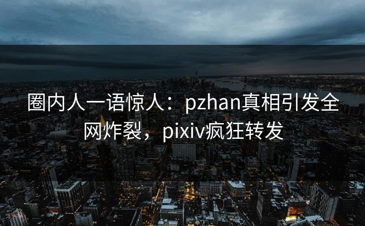 圈内人一语惊人：pzhan真相引发全网炸裂，pixiv疯狂转发