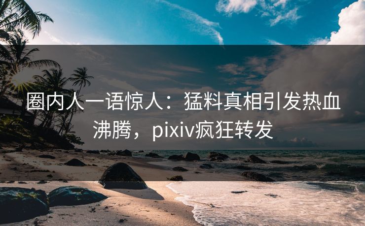 圈内人一语惊人：猛料真相引发热血沸腾，pixiv疯狂转发