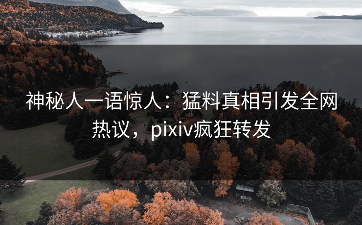 神秘人一语惊人：猛料真相引发全网热议，pixiv疯狂转发