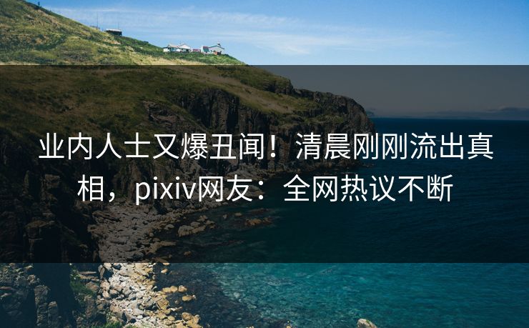业内人士又爆丑闻！清晨刚刚流出真相，pixiv网友：全网热议不断