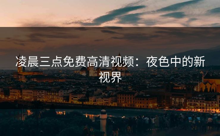 凌晨三点免费高清视频：夜色中的新视界
