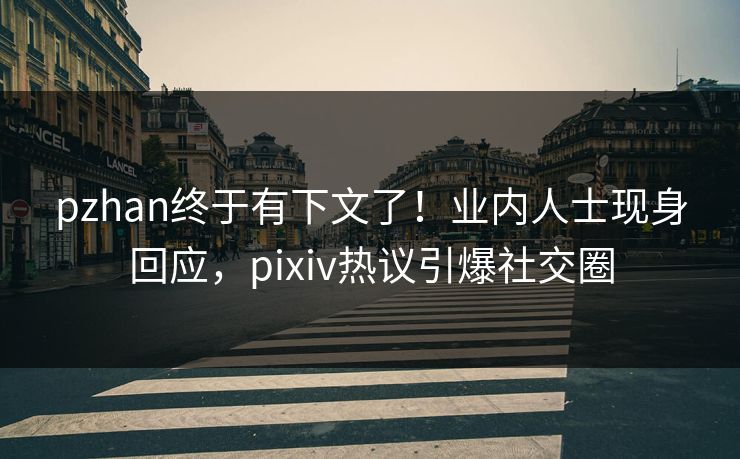 pzhan终于有下文了！业内人士现身回应，pixiv热议引爆社交圈