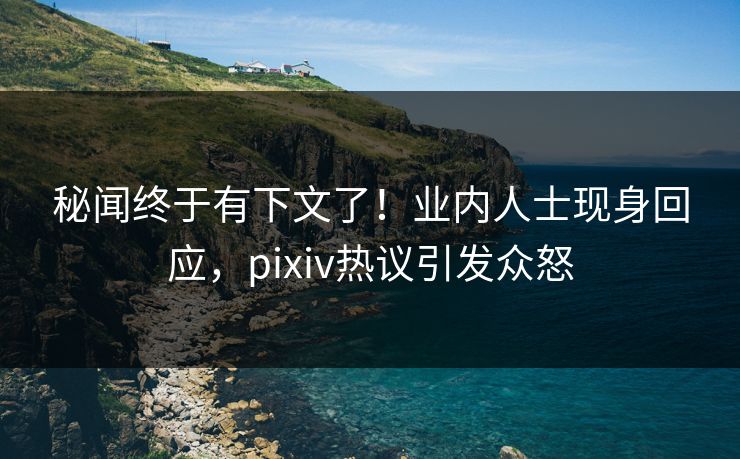 秘闻终于有下文了！业内人士现身回应，pixiv热议引发众怒