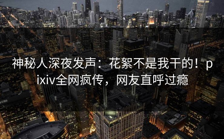 神秘人深夜发声：花絮不是我干的！pixiv全网疯传，网友直呼过瘾